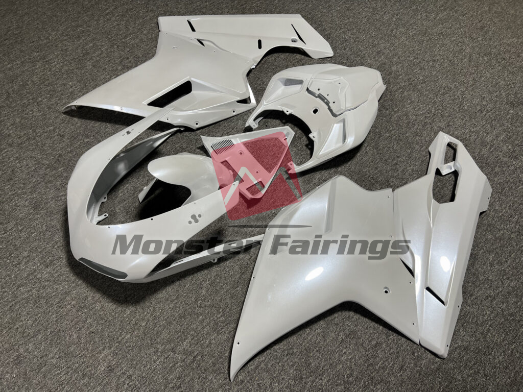 Gloss Pearl White ABS fairings for Ducati 848 1098 1198 2007 - 2013 - premium OEM fit kit by Monster Fairings