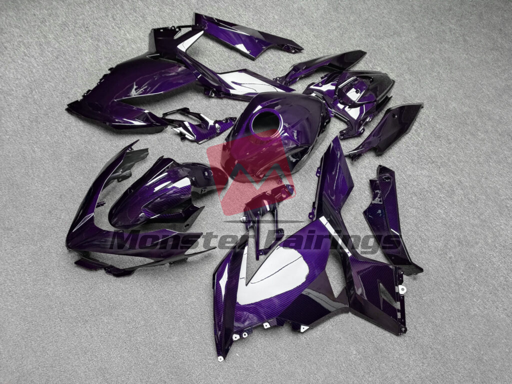 Kawasaki Ninja 400 custom ABS fairings 2018 - 2024 in Gloss Purple Carbon Fiber - durable replacement kit, Monster Fairings