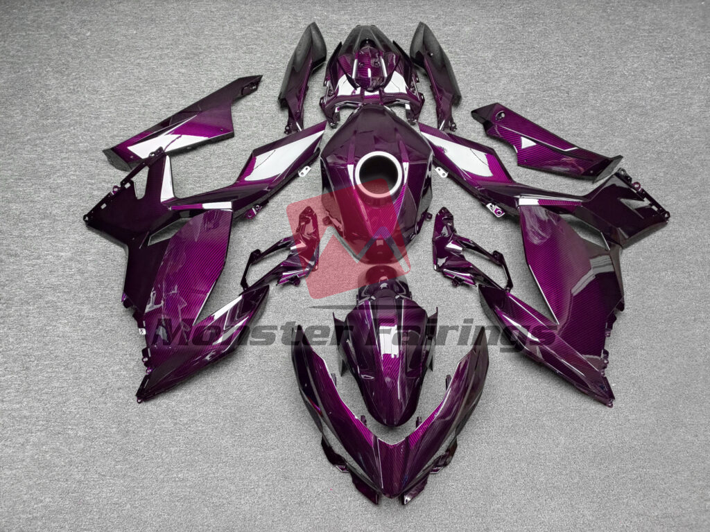 Kawasaki Ninja 400 2018 - 2024 Gloss Pink Carbon Fiber ABS fairings - custom motorcycle bodywork kit by Monster Fairings