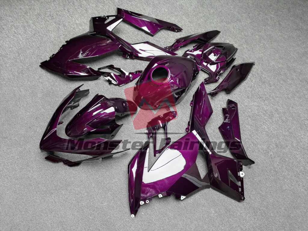 Kawasaki Ninja 400 custom ABS fairings 2018 - 2024 in Gloss Pink Carbon Fiber - durable replacement kit, Monster Fairings