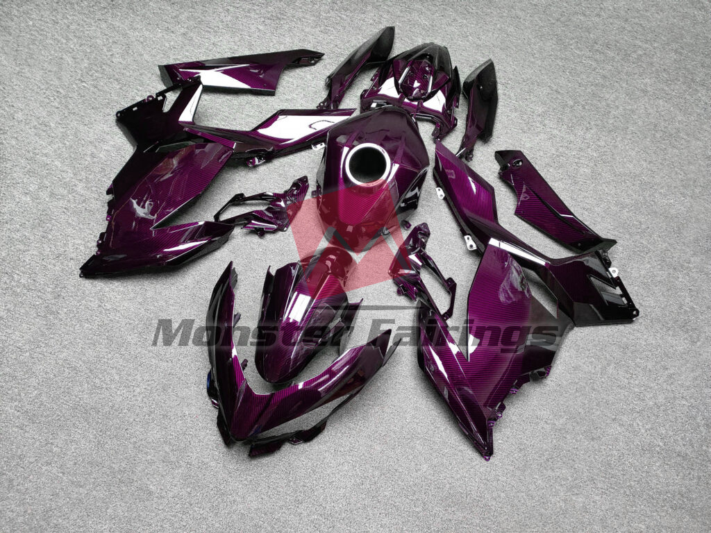 Gloss Pink Carbon Fiber ABS fairings for Kawasaki Ninja 400 2018 - 2024 - premium OEM fit kit by Monster Fairings