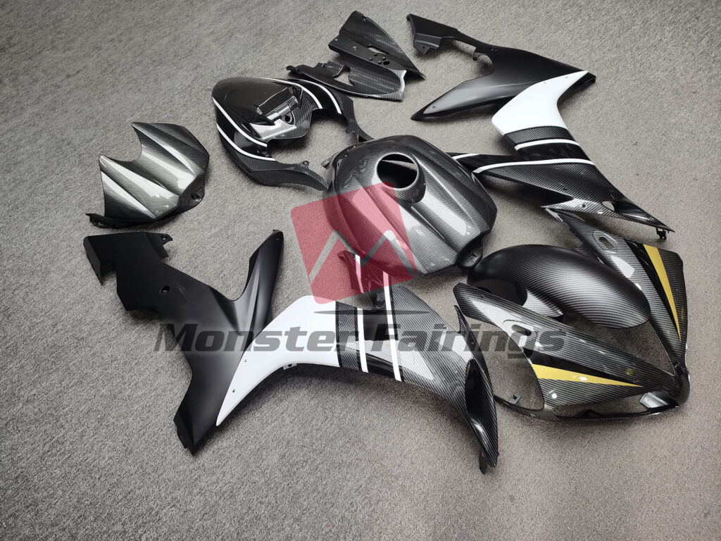 Gloss & Matte Carbon Fiber Black White ABS fairings for Yamaha R1 2004 - 2006 - premium OEM fit kit by Monster Fairings