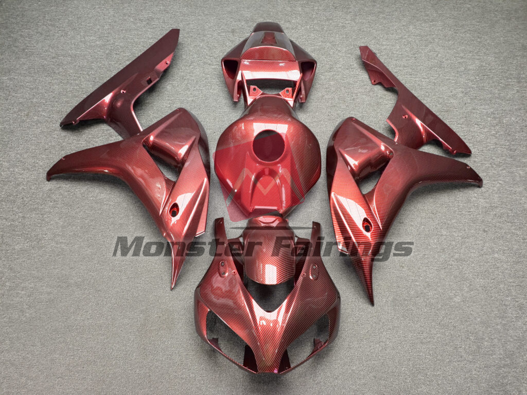 Honda CBR1000RR 2006 - 2007 Gloss Red Carbon Fiber ABS fairings - custom motorcycle bodywork kit by Monster Fairings