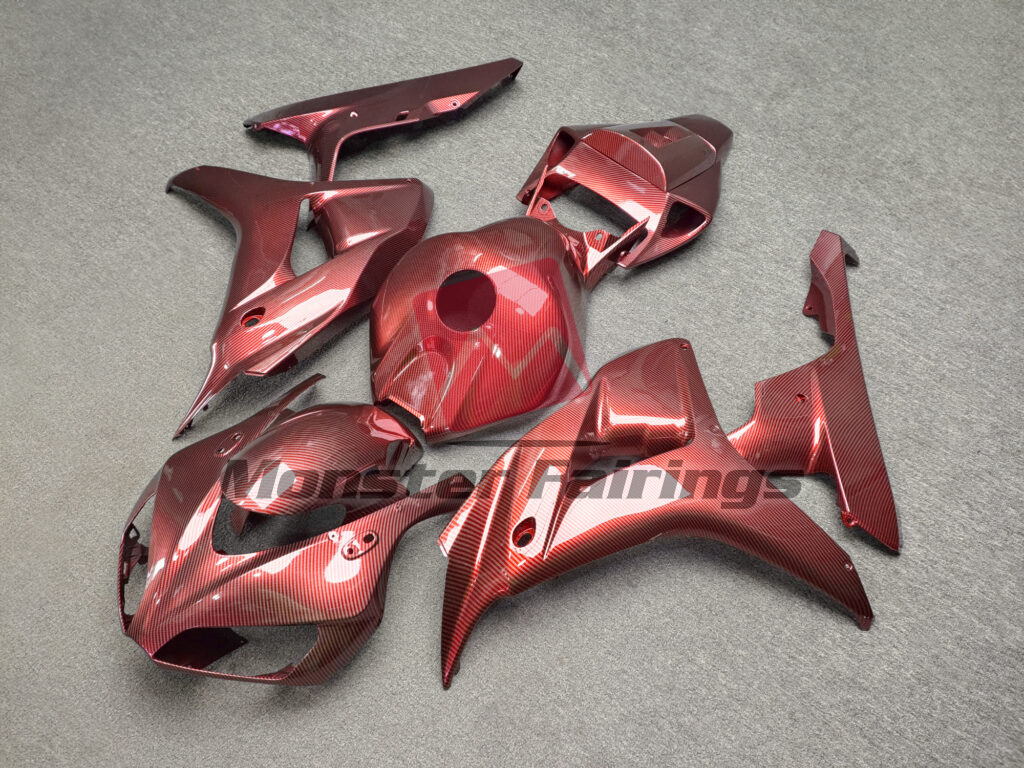 Gloss Red Carbon Fiber ABS fairings for Honda CBR1000RR 2006 - 2007 - premium OEM fit kit by Monster Fairings