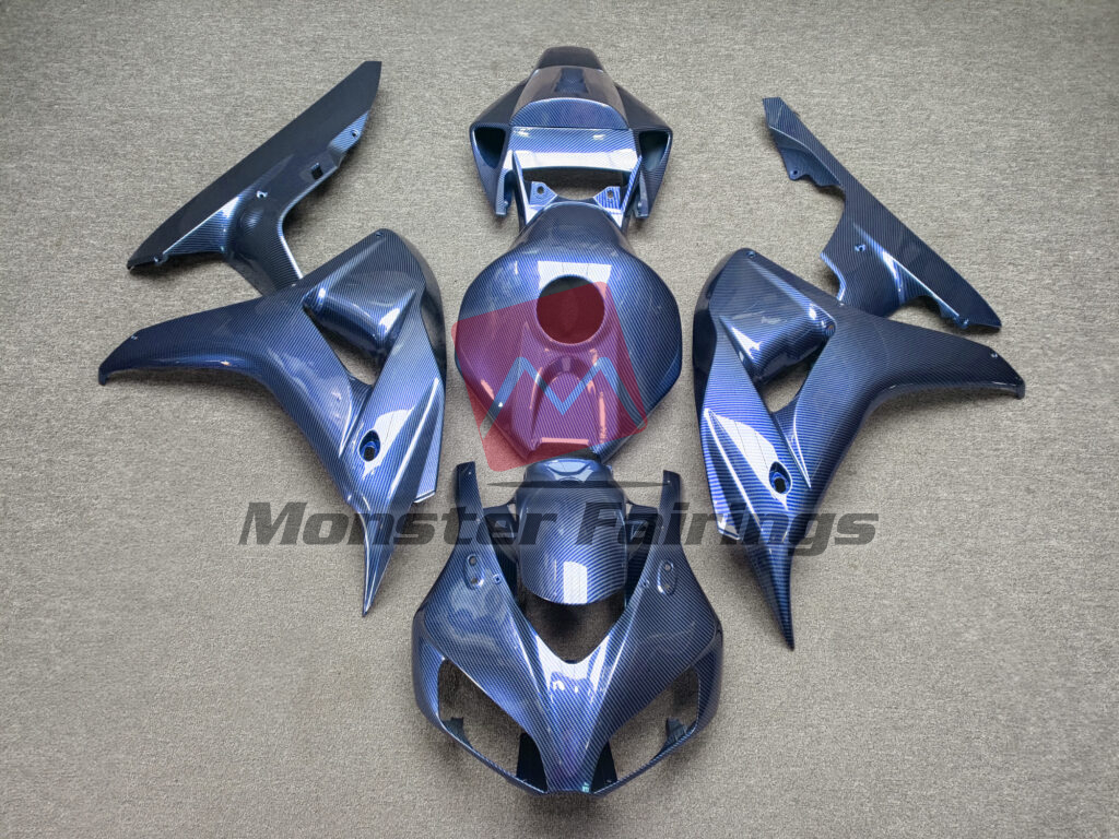 Honda CBR1000RR 2006 - 2007 Gloss Blue Carbon Fiber ABS fairings - custom motorcycle bodywork kit by Monster Fairings