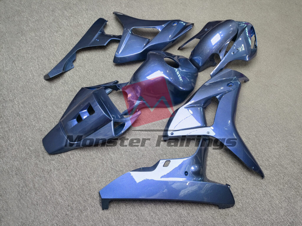 Honda CBR1000RR custom ABS fairings 2006 - 2007 in Gloss Blue Carbon Fiber - durable replacement kit, Monster Fairings