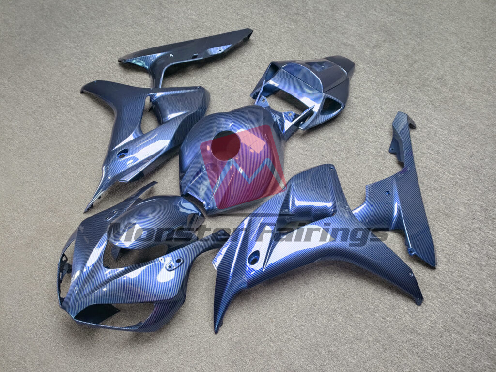 Gloss Blue Carbon Fiber ABS fairings for Honda CBR1000RR 2006 - 2007 - premium OEM fit kit by Monster Fairings