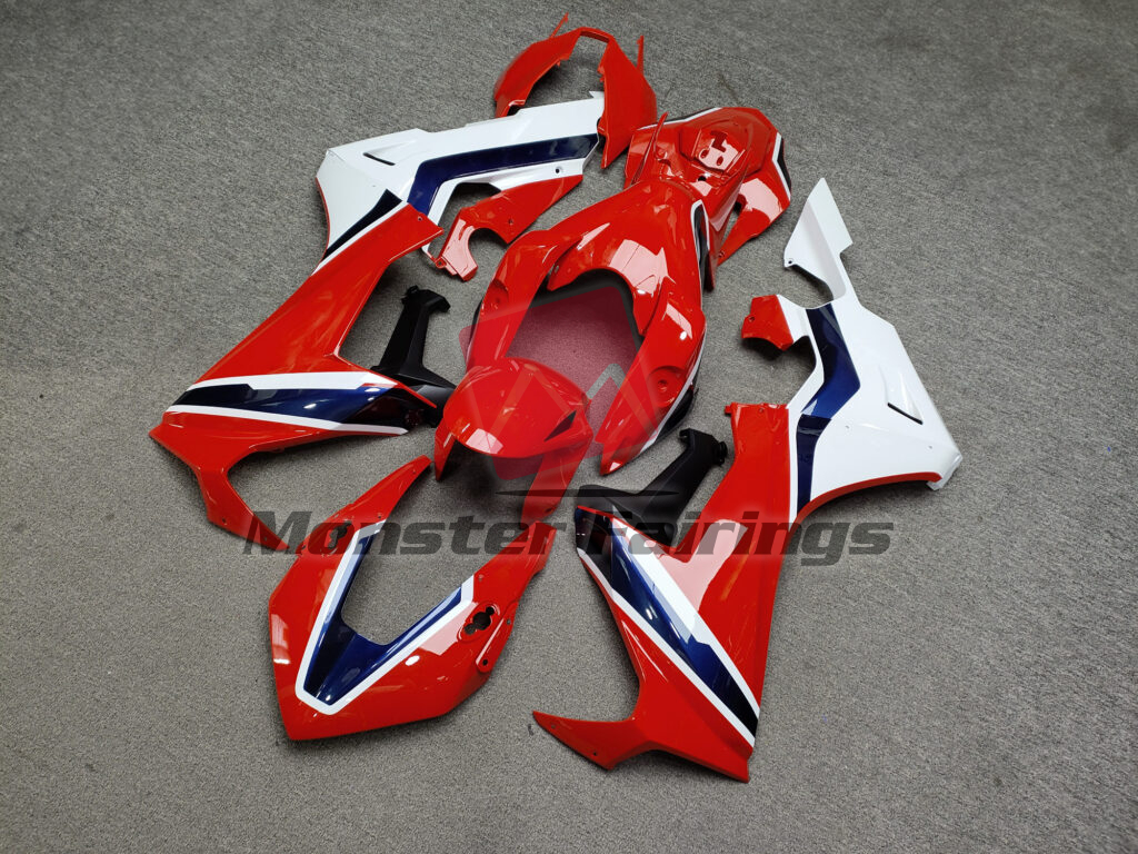 Honda CBR1000RR custom ABS fairings 2017 - 2025 in Gloss Red White & Dark Blue - durable replacement kit, Monster Fairings