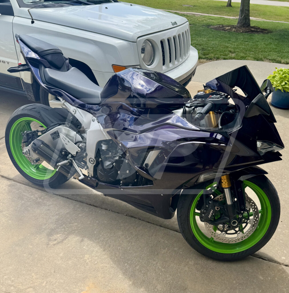 Gloss Purple Carbon Fiber ABS fairings for Kawasaki ZX6R 2024 - 2025 - premium OEM fit kit by Monster Fairings