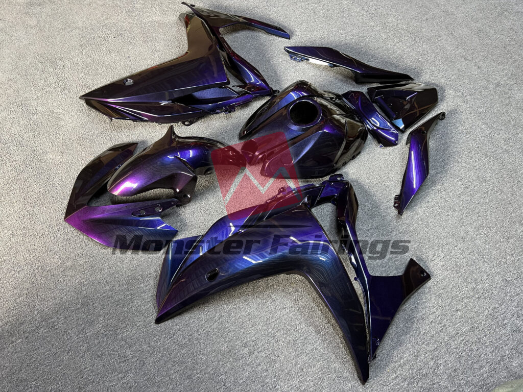 Yamaha R3 custom ABS fairings 2014 - 2018 in Gloss Purple Gradient - durable replacement kit, Monster Fairings