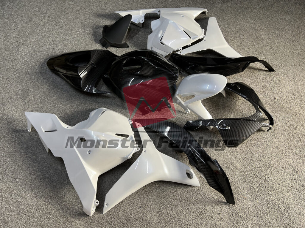 Gloss Metallic White Carbon Fiber ABS fairings for Honda CBR600RR 2009 - 2012 - premium OEM fit kit by Monster Fairings