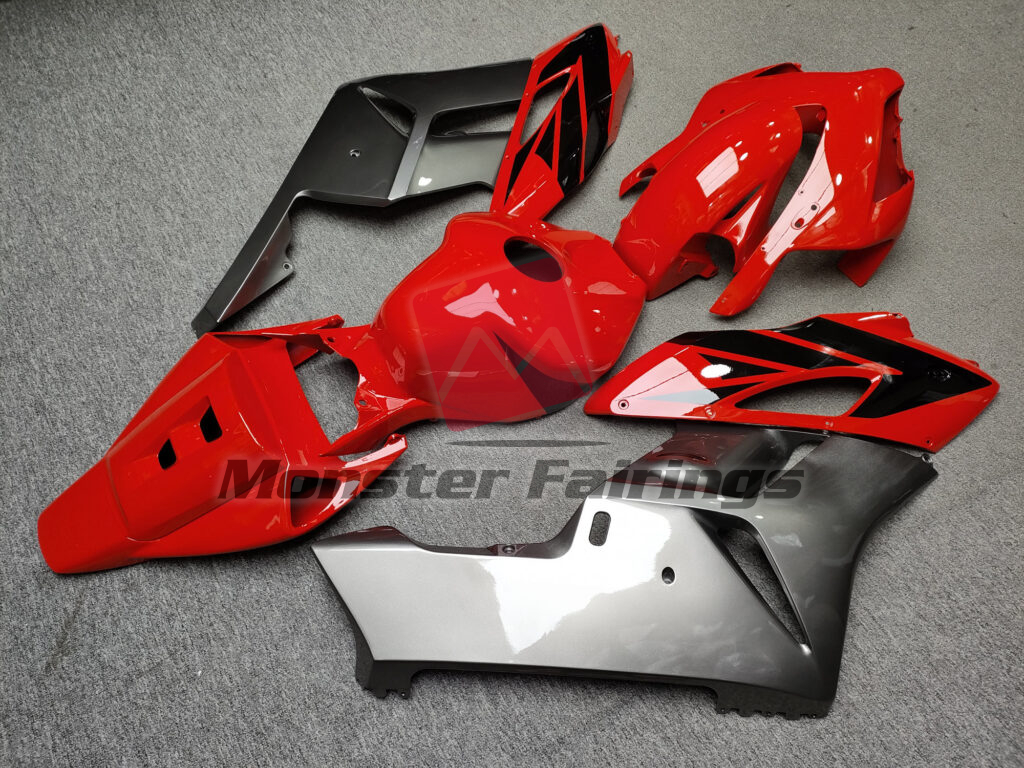 2004 - 2005 Honda CBR1000RR Gloss Red Black & Gray fairing set - ABS injection, custom painted by Monster Fairings