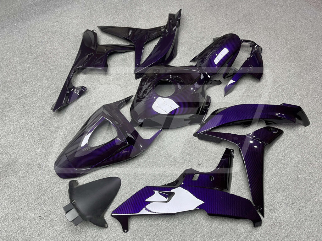 2007 - 2008 Honda CBR600RR Gloss Purple Carbon Fiber fairing set - ABS injection, custom painted by Monster Fairings