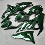 2024 - 2025 Kawasaki ZX6R Gloss Green Carbon Fiber fairing set - ABS injection, custom painted by Monster Fairings