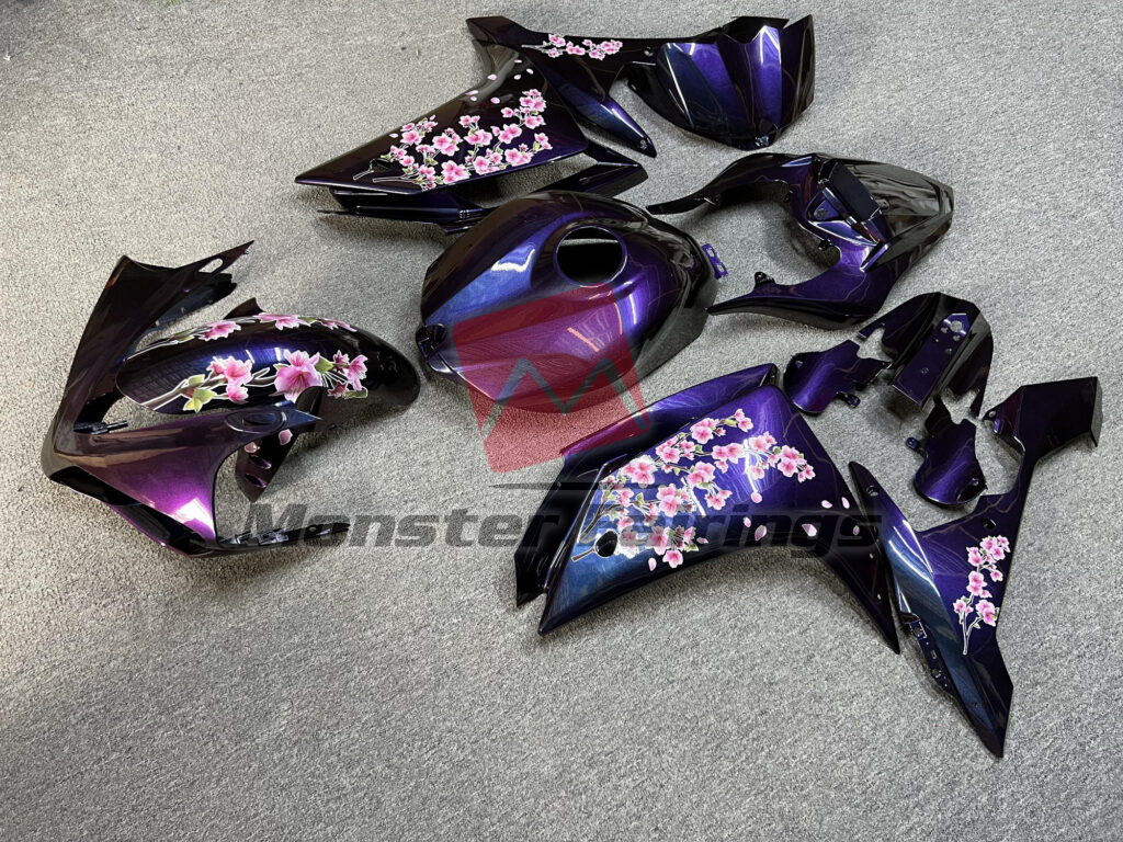 Gloss Purple Gradient Cherry Blossom ABS fairings for Yamaha R1 2007 - 2008 - premium OEM fit kit by Monster Fairings