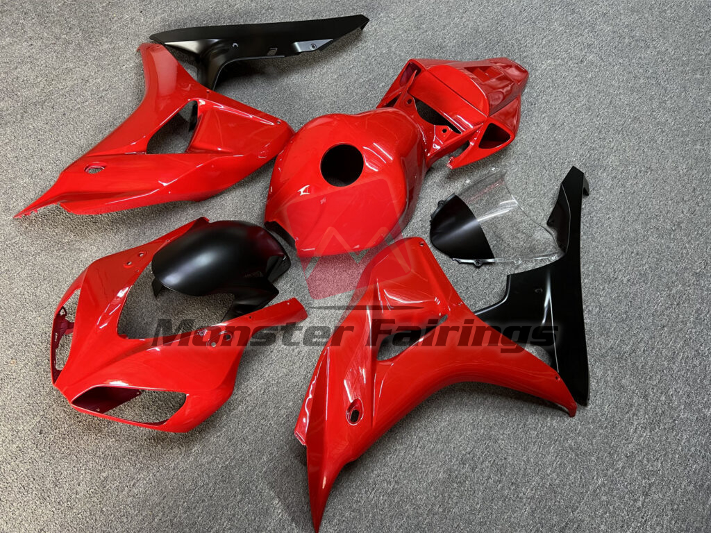 Honda CBR1000RR custom ABS fairings 2006 - 2007 in Gloss Red & Matte Black - durable replacement kit, Monster Fairings