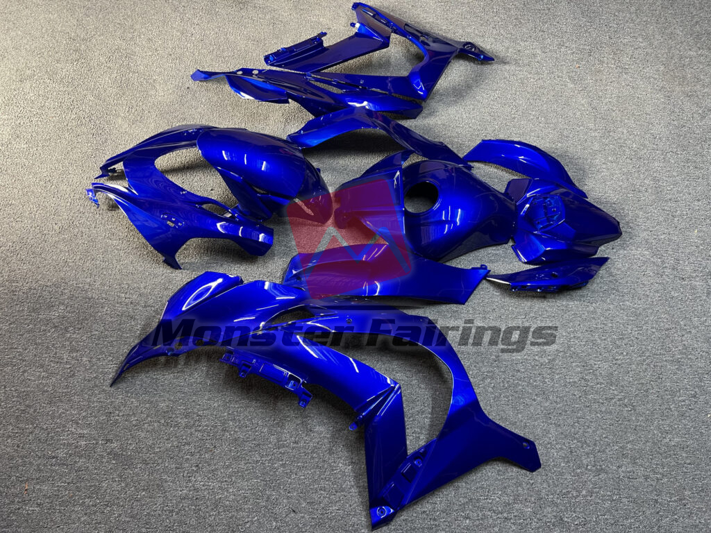 2016 - 2020 Kawasaki ZX10R Gloss Candy Blue fairing set - ABS injection, custom painted by Monster Fairings