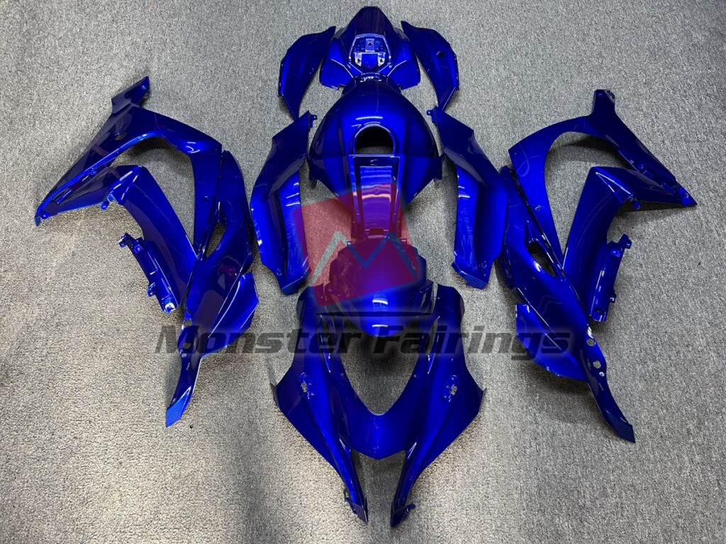 Kawasaki ZX10R 2016 - 2020 Gloss Candy Blue ABS fairings - custom motorcycle bodywork kit by Monster Fairings