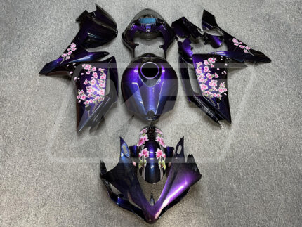 Yamaha R1 2007-2008 Gloss Purple Gradient Cherry Blossom ABS Fairings | Monster Fairings