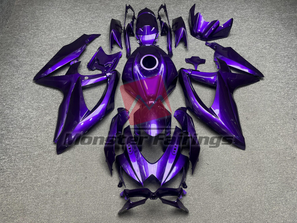 Suzuki GSXR 600 - 750 2008 - 2010 Gloss Purple ABS fairings - custom motorcycle bodywork kit by Monster Fairings