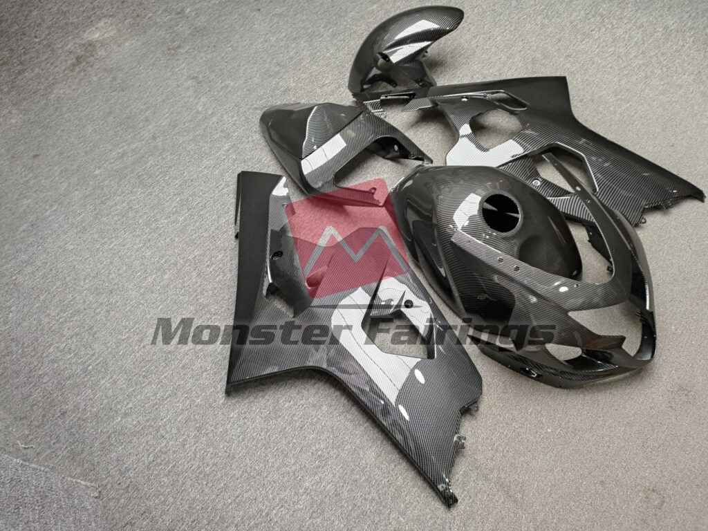 Suzuki GSXR 600 - 750 custom ABS fairings 2004 - 2005 in Gloss Carbon Fiber Style - durable replacement kit, Monster Fairings