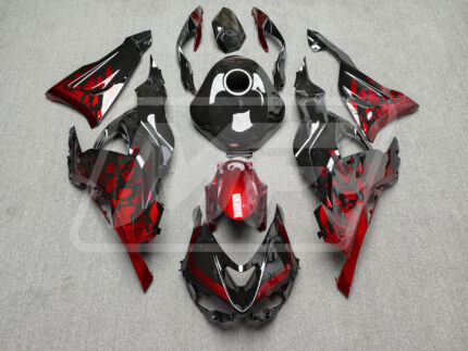 Kawasaki ZX6R 2024-2026 Gloss Black & Red Shattered ABS Fairings | Monster Fairings