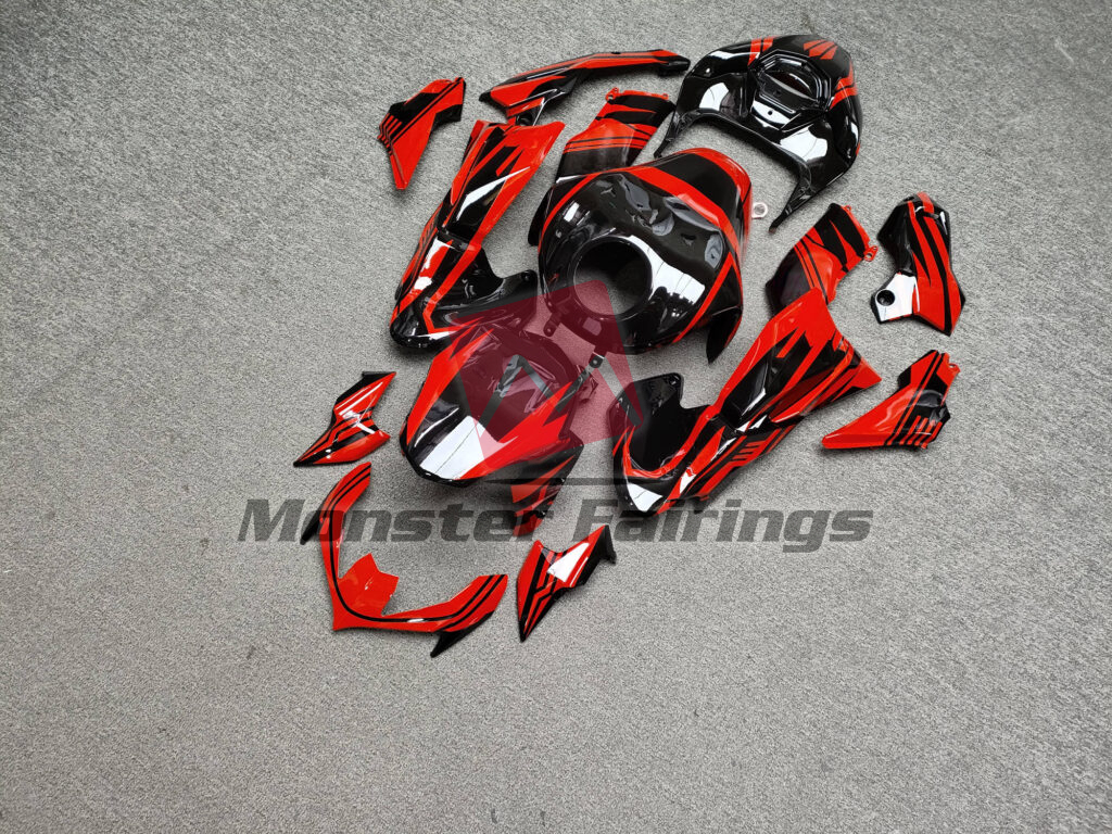 Gloss Black & Red ABS fairings for Kawasaki Z900 2020 - 2024 - premium OEM fit kit by Monster Fairings