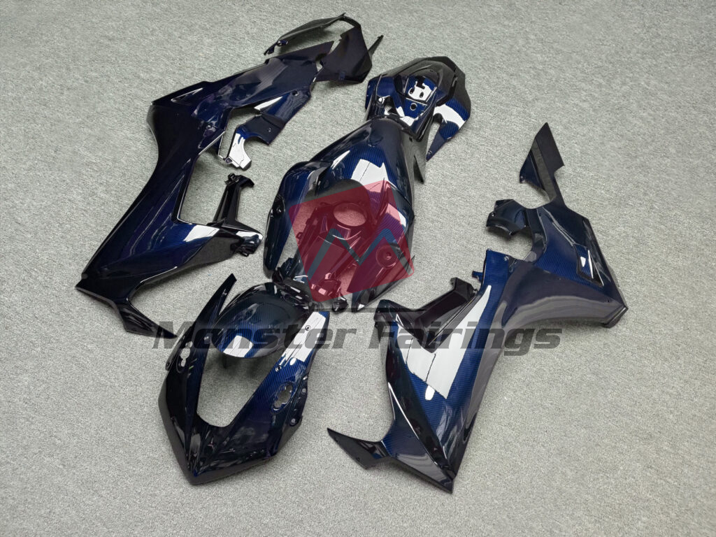 2017 - 2025 Honda CBR1000RR Gloss Blue Carbon Fiber Style fairing set - ABS injection, custom painted by Monster Fairings