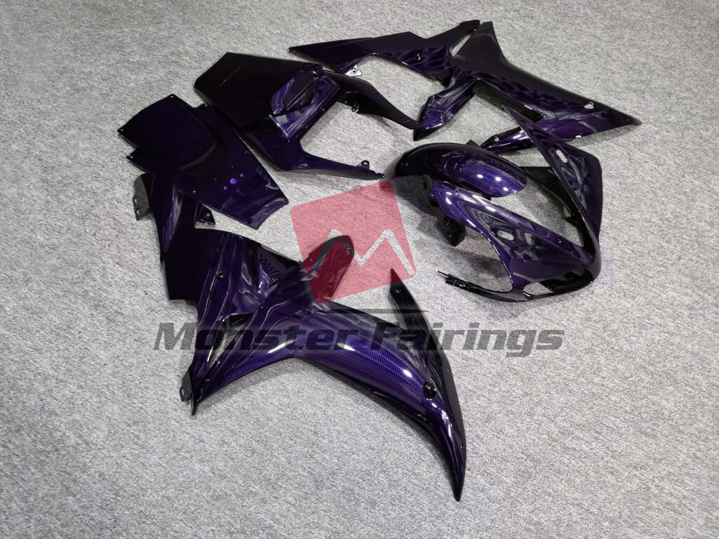 Yamaha R1 custom ABS fairings 2002 - 2003 in Gloss Purple Carbon Fiber Style - durable replacement kit, Monster Fairings