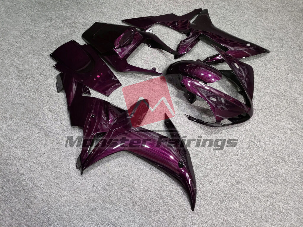 Yamaha R1 custom ABS fairings 2002 - 2003 in Gloss Pink Carbon Fiber Style - durable replacement kit, Monster Fairings