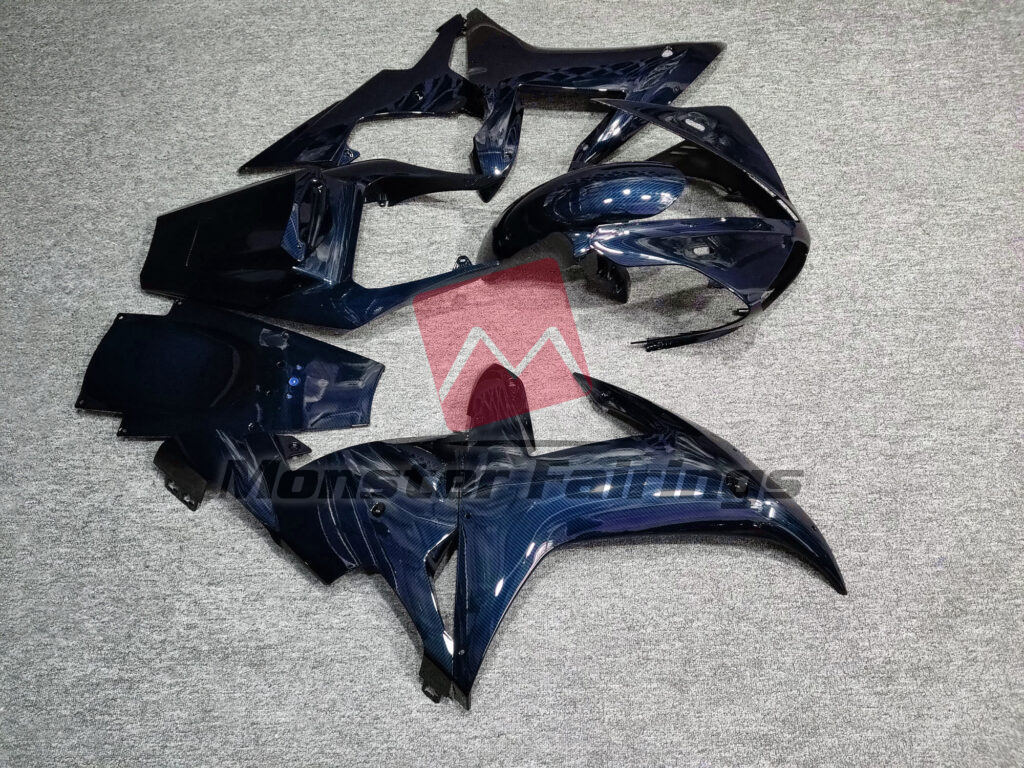 Gloss Blue Carbon Fiber Style ABS fairings for Yamaha R1 2002 - 2003 - premium OEM fit kit by Monster Fairings