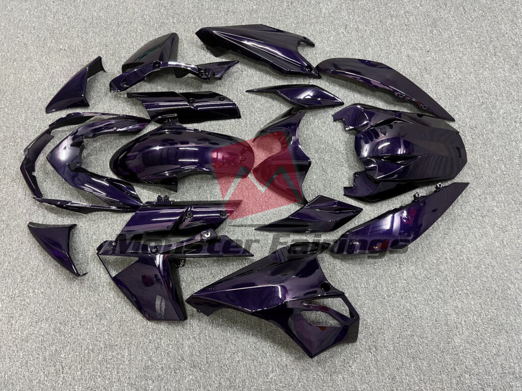 Kawasaki Z1000 custom ABS fairings 2010 - 2013 in Gloss Purple Carbon Fiber Style - durable replacement kit, Monster Fairings