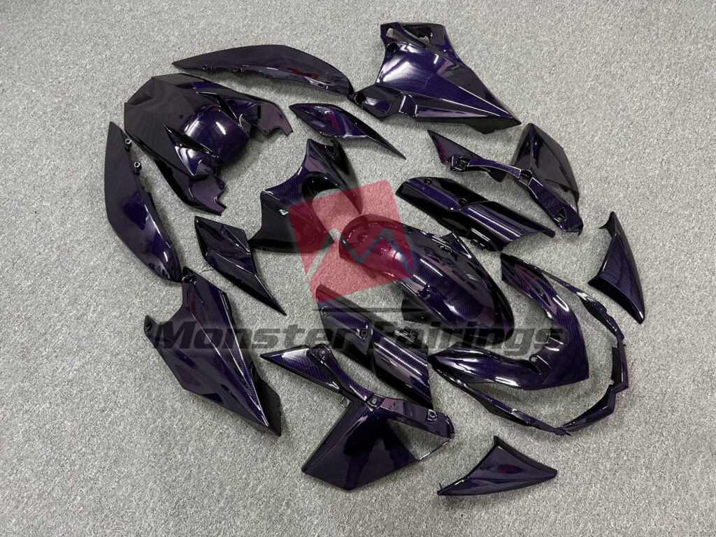 2010 - 2013 Kawasaki Z1000 Gloss Purple Carbon Fiber Style fairing set - ABS injection, custom painted by Monster Fairings