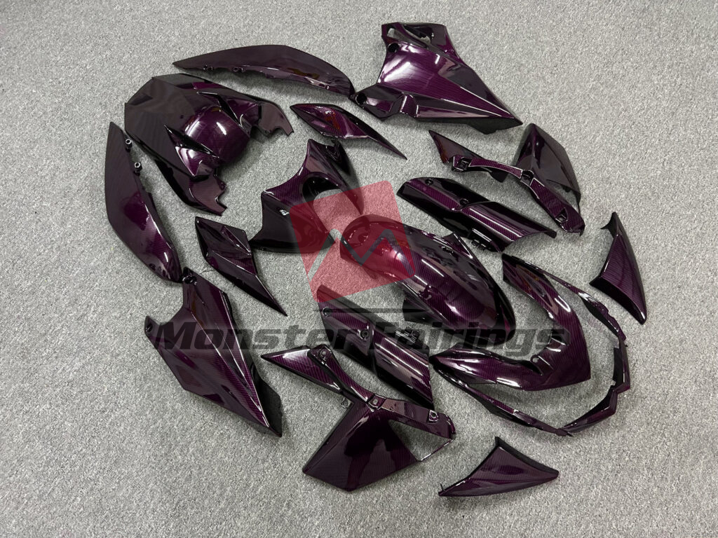 2010 - 2013 Kawasaki Z1000 Gloss Pink Carbon Fiber Style fairing set - ABS injection, custom painted by Monster Fairings
