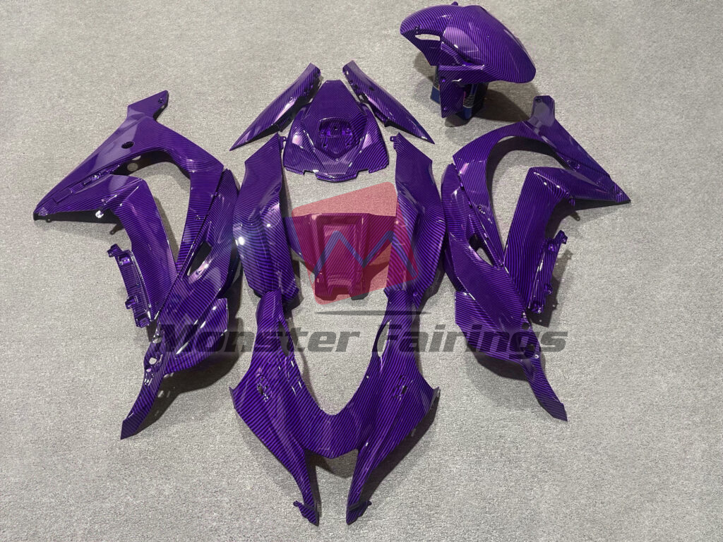 Kawasaki ZX10R 2016 - 2020 Gloss Purple Carbon Fiber Style ABS fairings - custom motorcycle bodywork kit by Monster Fairings