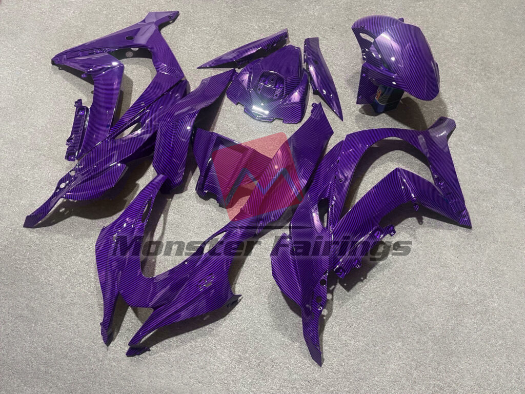 Gloss Purple Carbon Fiber Style ABS fairings for Kawasaki ZX10R 2016 - 2020 - premium OEM fit kit by Monster Fairings