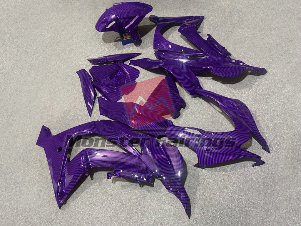 Kawasaki ZX10R custom ABS fairings 2016 - 2020 in Gloss Purple Carbon Fiber Style - durable replacement kit, Monster Fairings