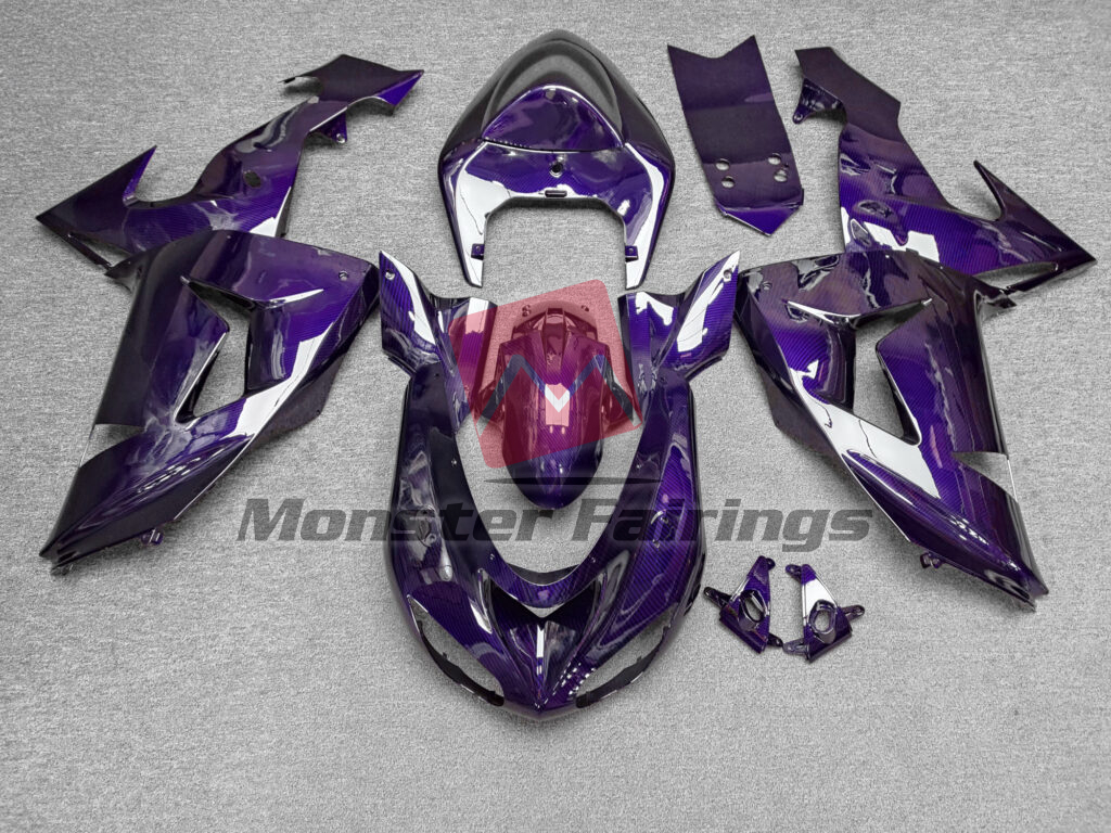 Kawasaki ZX10R 2006 - 2007 Gloss Purple Carbon Fiber Style ABS fairings - custom motorcycle bodywork kit by Monster Fairings