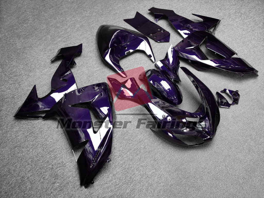 Kawasaki ZX10R custom ABS fairings 2006 - 2007 in Gloss Purple Carbon Fiber Style - durable replacement kit, Monster Fairings