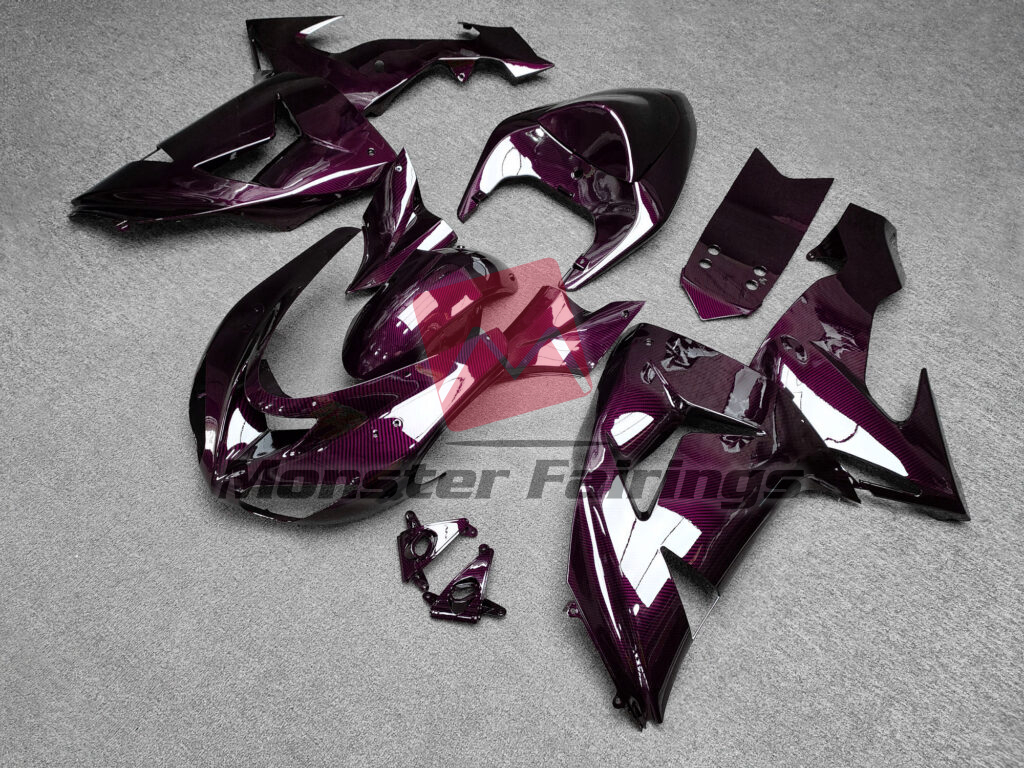 Gloss Pink Carbon Fiber Style ABS fairings for Kawasaki ZX10R 2006 - 2007 - premium OEM fit kit by Monster Fairings