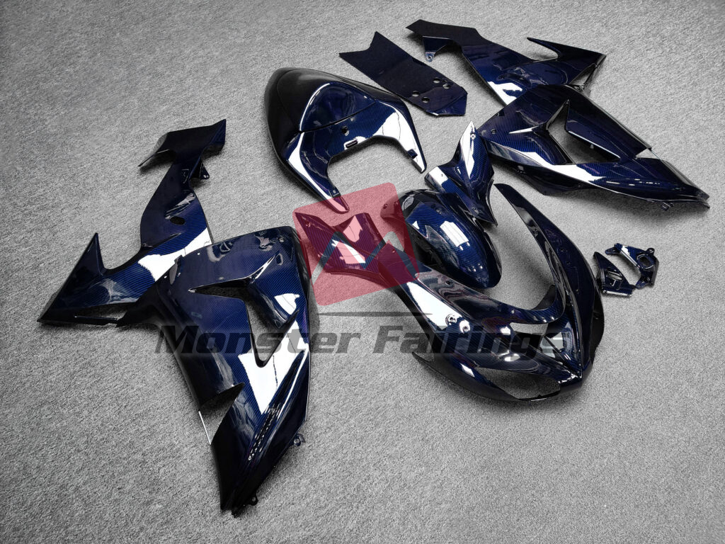 Kawasaki ZX10R custom ABS fairings 2006 - 2007 in Gloss Blue Carbon Fiber Style - durable replacement kit, Monster Fairings