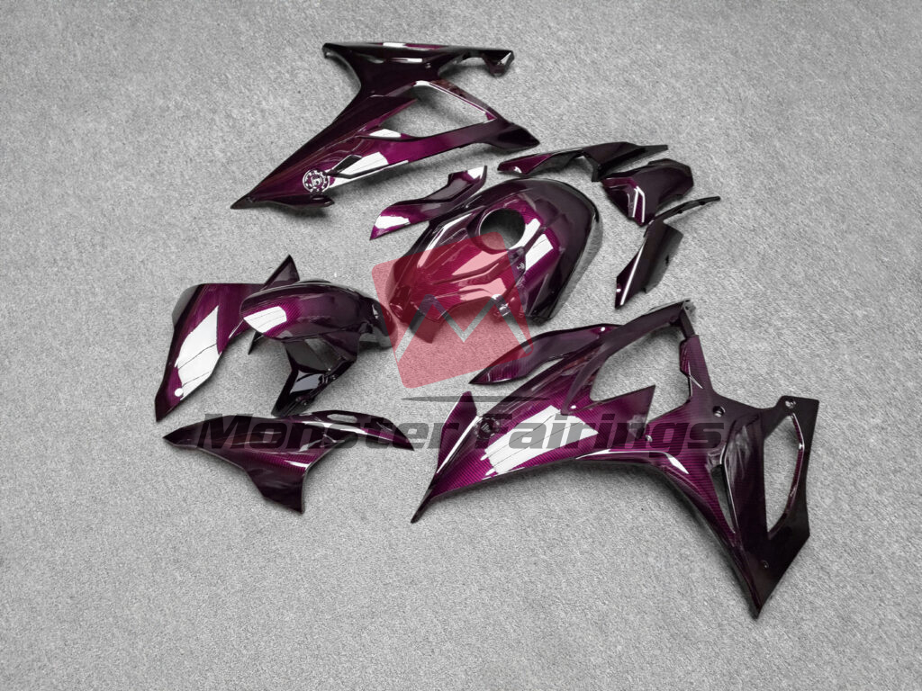 BMW S1000RR custom ABS fairings 2019 - 2022 in Gloss Pink Carbon Fiber Style - durable replacement kit, Monster Fairings