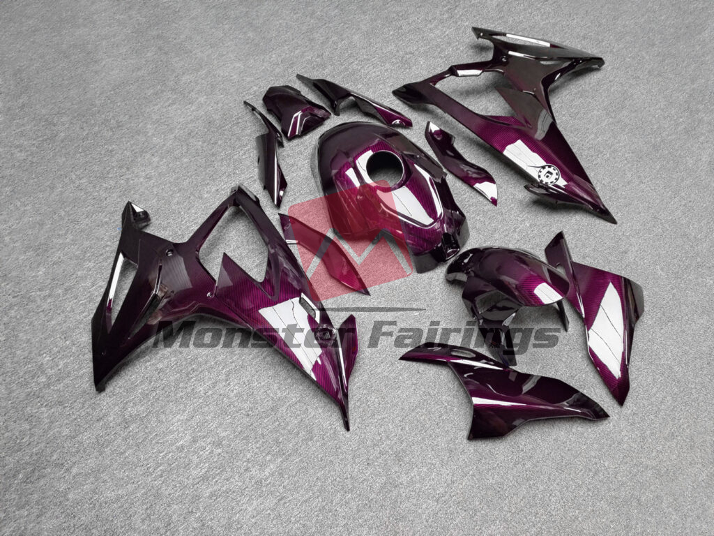 Gloss Pink Carbon Fiber Style ABS fairings for BMW S1000RR 2019 - 2022 - premium OEM fit kit by Monster Fairings