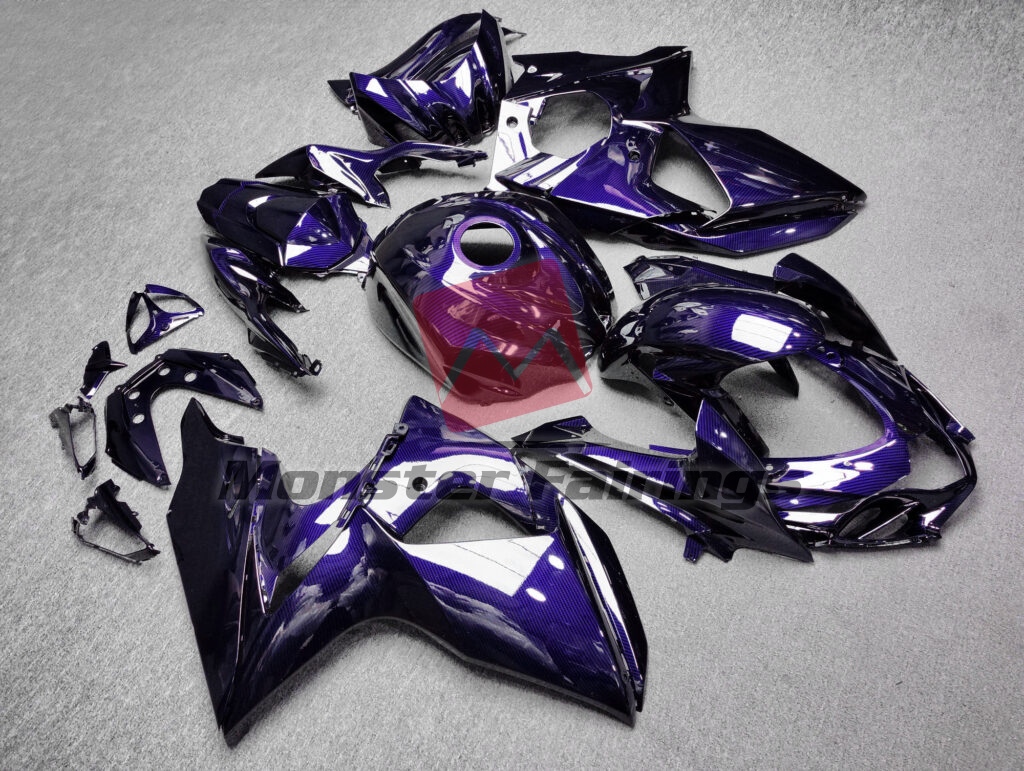 Suzuki GSXR 1000 custom ABS fairings 2009 - 2016 in Gloss Purple Carbon Fiber Style - durable replacement kit, Monster Fairings