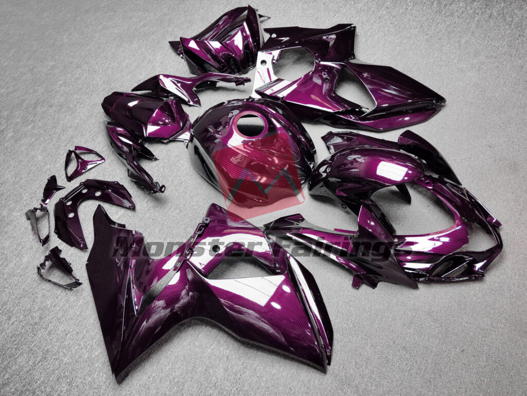 Suzuki GSXR 1000 custom ABS fairings 2009 - 2016 in Gloss Pink Carbon Fiber Style - durable replacement kit, Monster Fairings