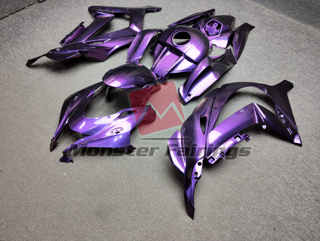 Gloss Iridescent Purple ABS fairings for Kawasaki ZX10R 2016 - 2020 - premium OEM fit kit by Monster Fairings