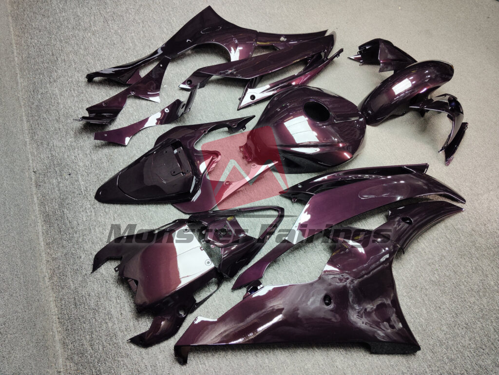 2008 - 2016 Yamaha R6 Gloss Crimson Black fairing set - ABS injection, custom painted by Monster Fairings