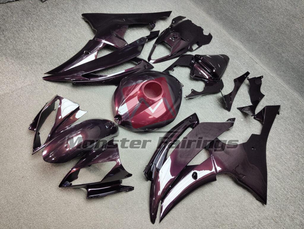 Gloss Crimson Black ABS fairings for Yamaha R6 2008 - 2016 - premium OEM fit kit by Monster Fairings