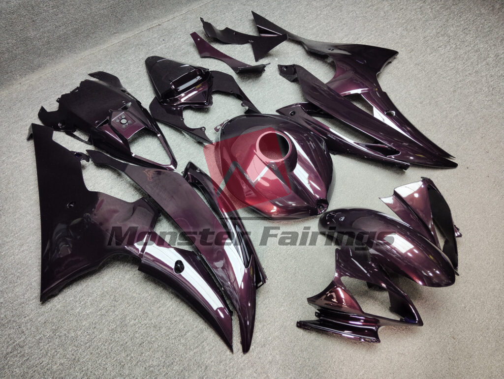 Yamaha R6 custom ABS fairings 2008 - 2016 in Gloss Crimson Black - durable replacement kit, Monster Fairings