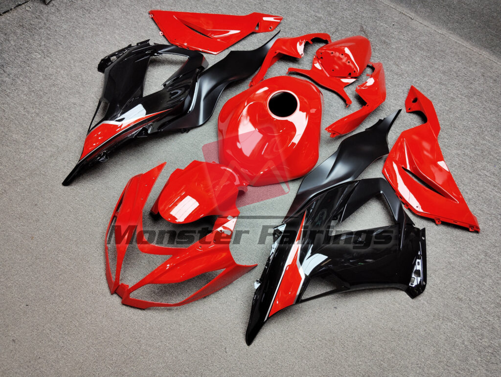 Gloss Red & Black Silver Matte Black ABS fairings for Kawasaki ZX6R 2013 - 2018 - premium OEM fit kit by Monster Fairings